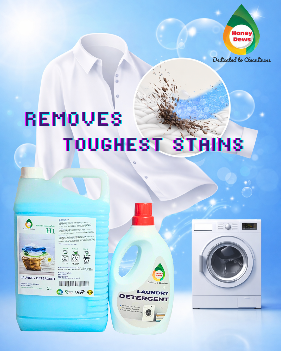 Honey Dews Liquid Detergent | Heavy Duty Laundry Cleaning Solution - Image 4